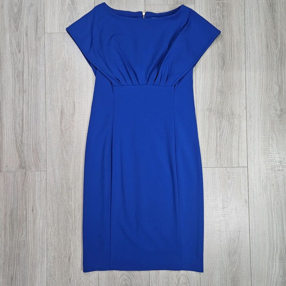 Calvin Klein Women’s Royal Blue Scuba Crepe Sleeveless Sheath Dress Size 10